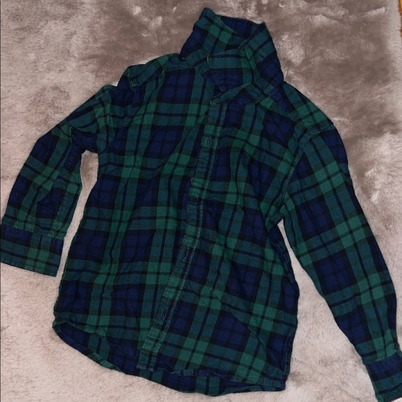 Carter's Other - Carter's Kids Green and Blue Plaid Button-Down Shirt